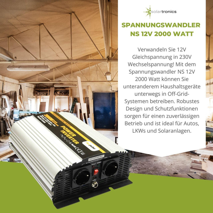 Spannungswandler NS 12V 2000 Watt Inverter Wechselrichter