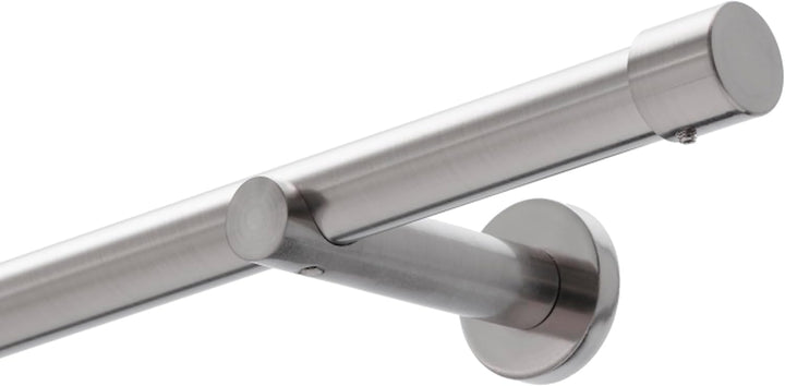 HUGG (20.1L) Vorhangstange CAP.2 Ø 20mm, Wandmontage, 1-Lauf, Edelstahl-Optik, Länge 120 cm Cap.2 -