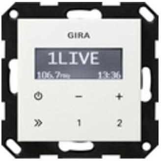 Gira 228403 Unterputz-Radio RDS ohne Lautsprecher ST55, reinweiss-glänzend Single, Single