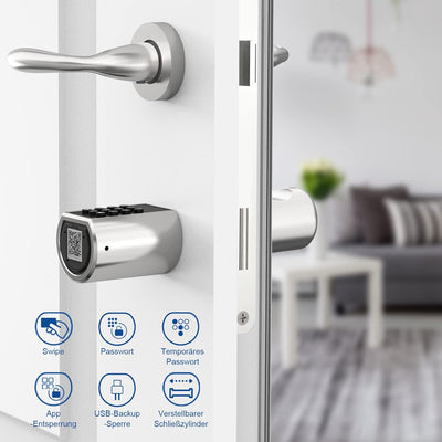 WELOCK PCB01 Elektronischer Tür-Schliesszylnder Schloss Passwort und Bluetooth mit 3 RFID-Karte IP44