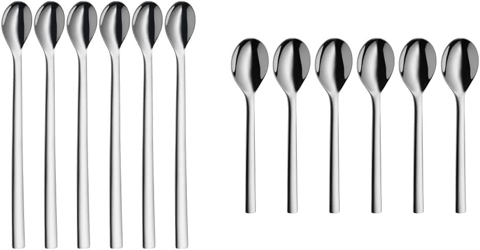 WMF Nuova Longdrinklöffel 6-teilig Lange Löffel 22 cm, Latte Macchiato Löffel, Joghurt, Cocktail & N
