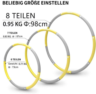 PROIRON Hula Hoop Reifen Erwachsene, Hullahub Reifen mit Gewicht, Hula Hoop Reifen Kinder, 1,2/1,8kg