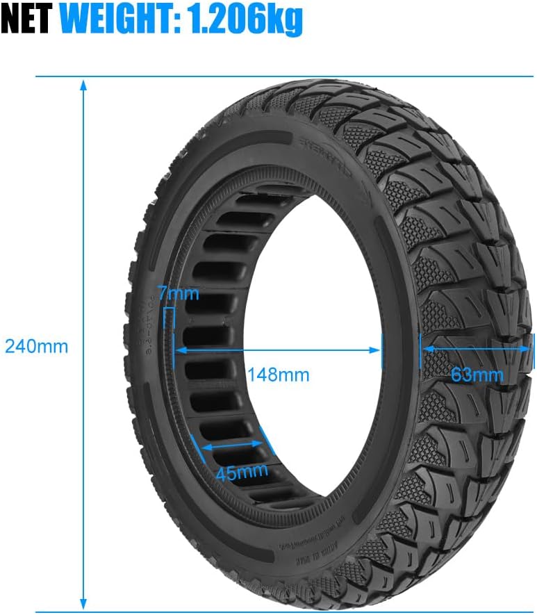60/70-6,5 Vollgummireifen 10 Zoll Solide Reifen für Xiaomi 5/5 Pro/5 Max,für Ninebot Max G30/Max G30