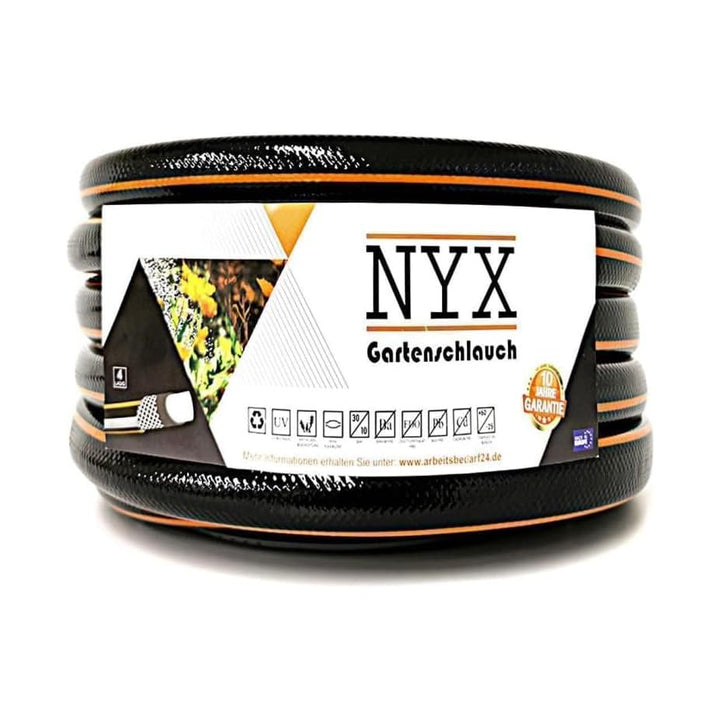 Gartenschlauch 1" NYX Premium 10 Jahre Garantie 4 lagig Wasserschlauch Bewässerungsschlauch schwarz/