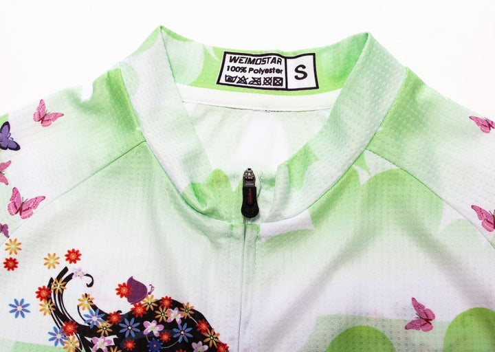 Damen Radtrikot Kurzarm Bike Shirt Top Lady Biking Bekleidung S Grün, S Grün