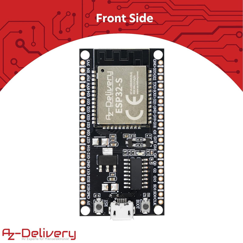 AZDelivery 3 x ESP-32S Dev Kit C unverlötet NodeMCU Module WLAN WiFi Development Board mit CH340 (Na