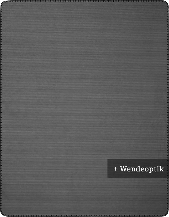 biederlack® Wohndecke Double Optic Anthrazit-Silber, Sofadecke 150x200 cm, Anthrazit-silber