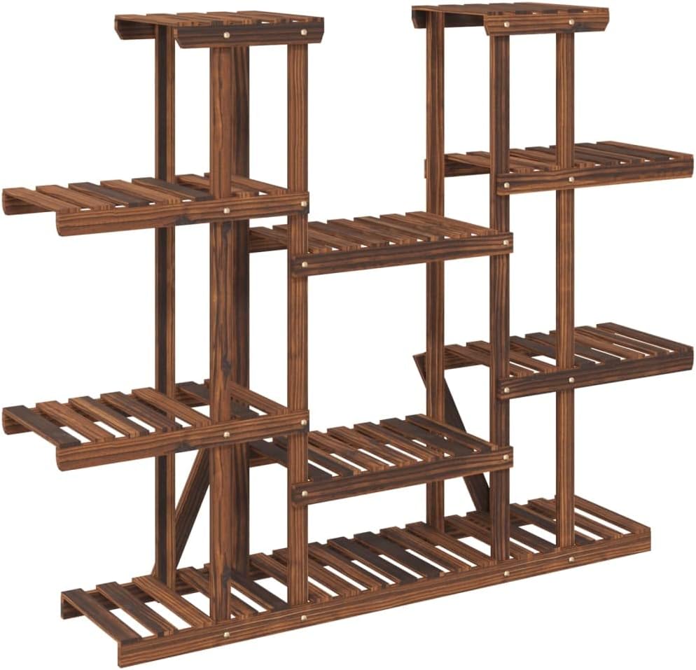 vidaXL Blumenständer 110x25x110,5 cm Massivholz Tanne Ohne Räder/110 x 25 x 110.5 cm Braun, Ohne Räd