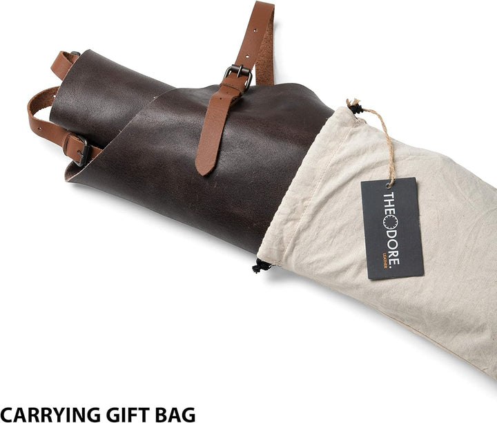 Theodore Arbeitsschürze aus echtem Leder, bequem und verstellbar, mit Lederriemen - ideal zum Grille