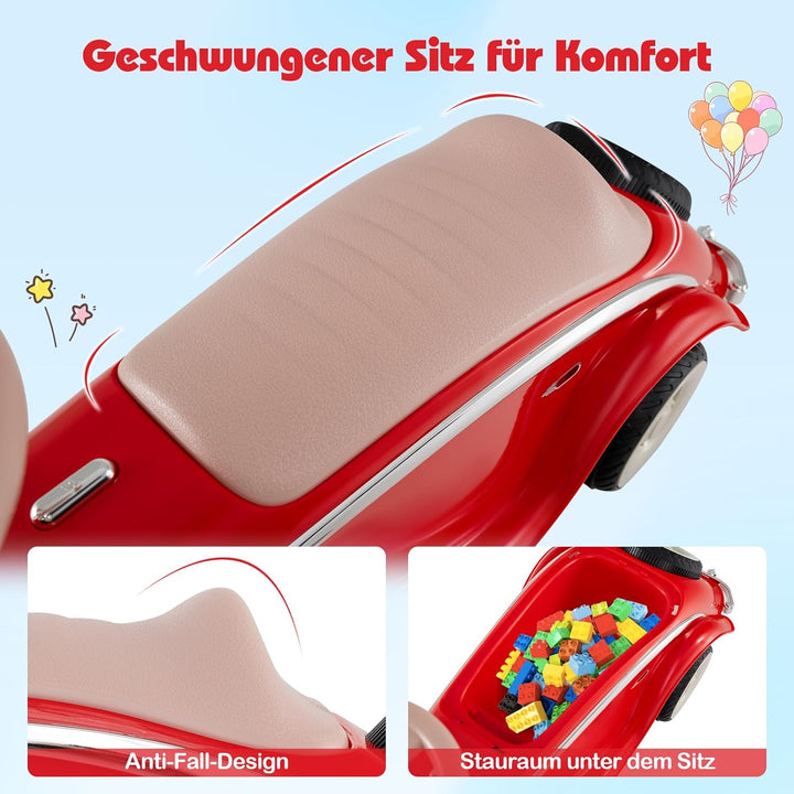 COSTWAY Rutschauto, klassisches Rutschfahrzeug mit Lenkrad & Hupe & LED-Scheinwerfer, Kinderfahrzeug