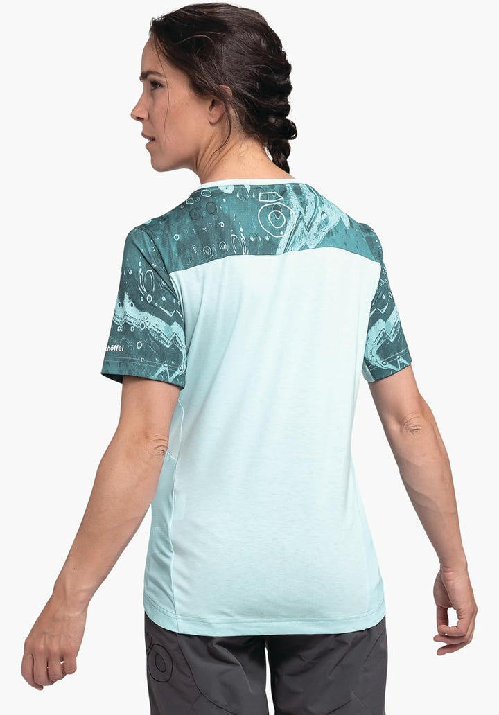 Schöffel Damen Shirt Valbella L, atmungsaktives Radtrikot, schnell trocknendes Funktionsshirt mit 4-