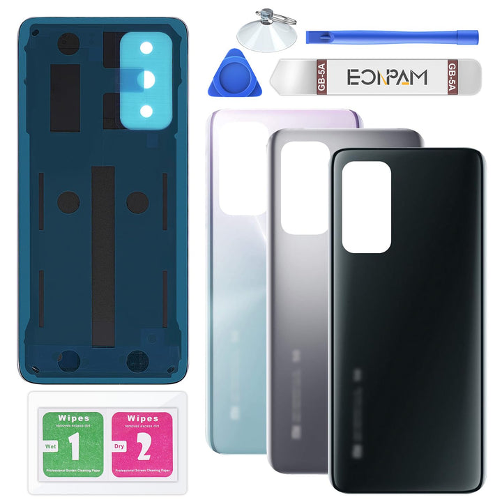 Eonpam Akkudeckel für Xiaomi Mi 10T / Mi 10T Pro Rückseite Glas Original Backcover Back Glas Ersatz