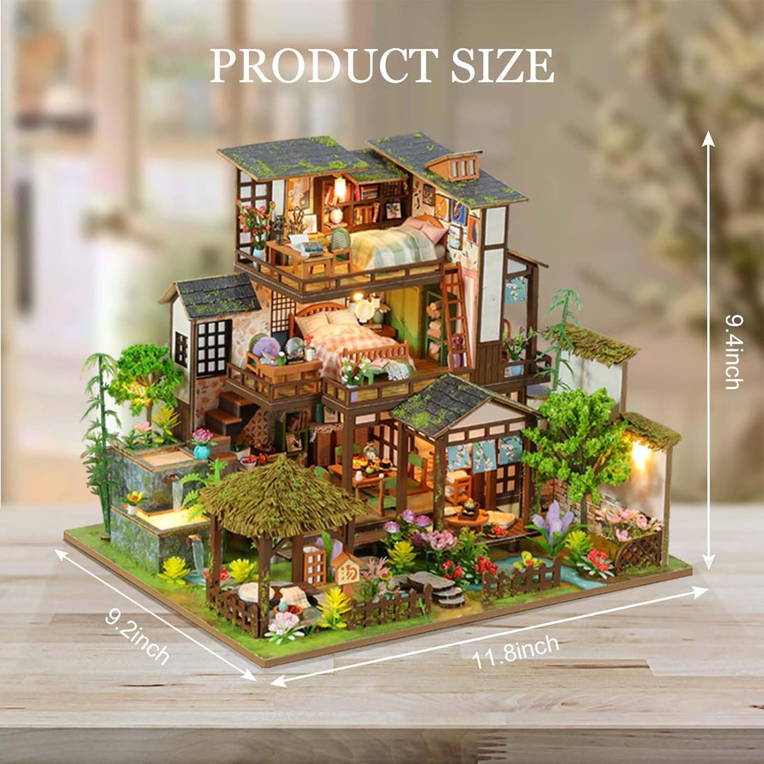Miniatur Haus Bausatz, Kreatives DIY Puppenhaus aus Holz, Holzpuzzle für Erwachsene &amp; Jugendliche, I