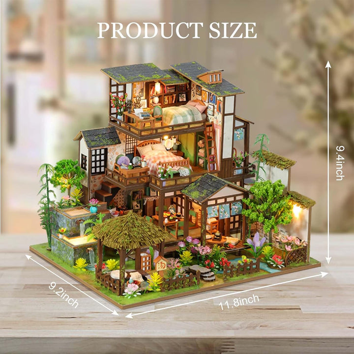 Miniatur Haus Bausatz, Kreatives DIY Puppenhaus aus Holz, Holzpuzzle für Erwachsene &amp; Jugendliche, I