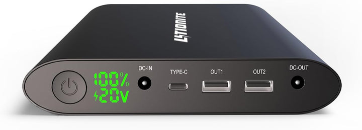 Litionite Tanker 90W / 50.000mAh Aluminium Powerbank Externer Batterie Akku mit LED-Anzeige - 2X USB