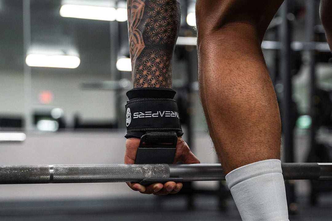 Gymreapers Weight Lifting Hooks (Pair), Heavy Duty Power Wrist Straps Hand Grip Support For Deadlift