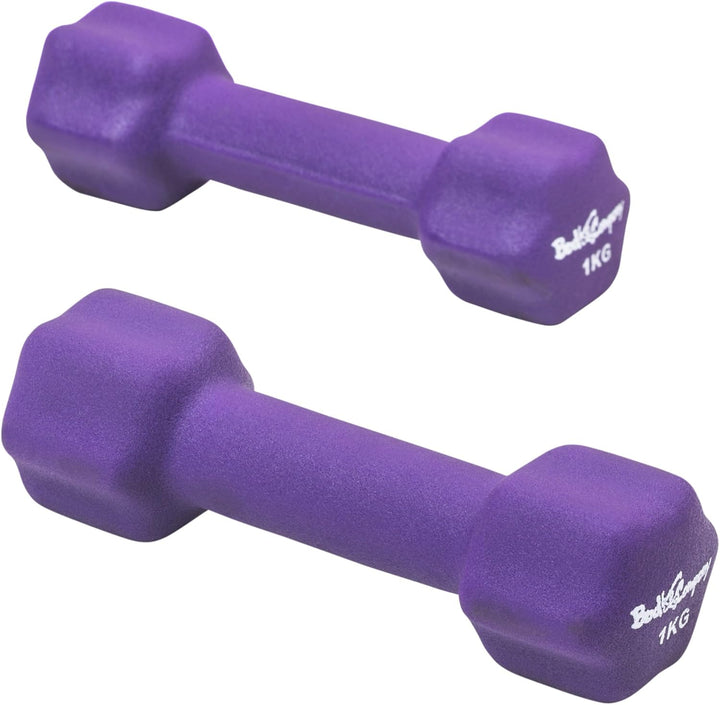 Bad Company Neopren Hanteln 0,5kg bis 5kg farbig I Kleine Hantel gummiert für Fitness Gymnastik Aero