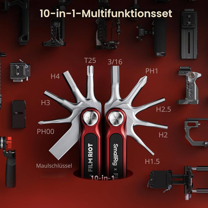 SMALLRIG x FILM RIOT 10-in-1-Klappwerkzeugset mit Schraubendrehern und Inbusschlüsseln, Positionieru