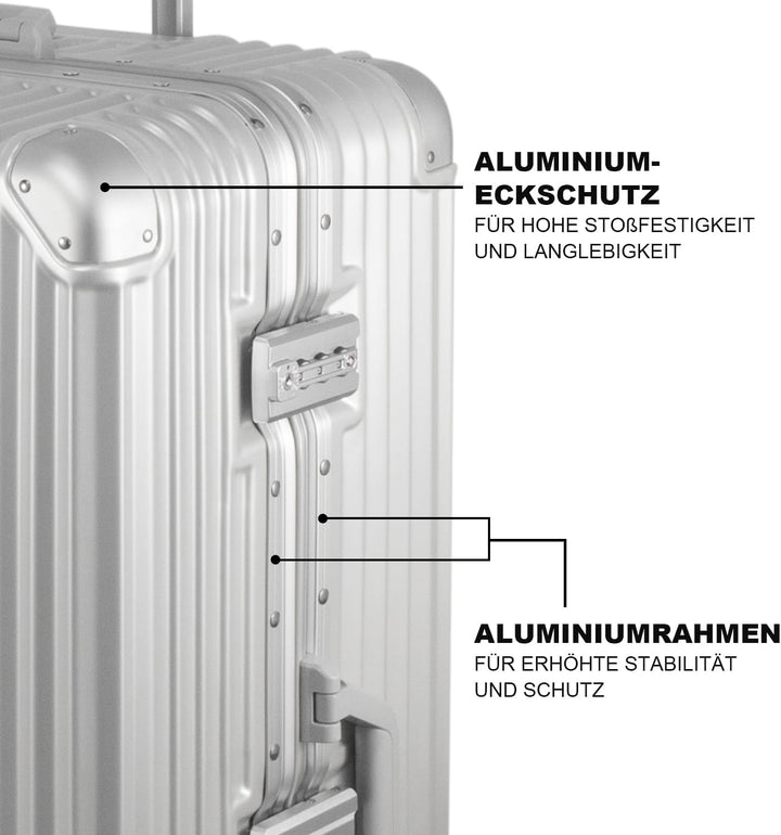 FusionShell mit Aluminiumrahmen Hartschalen-Kofferset 3-teilig, 57 68 77 cm (43L 65L 110L), Rahmenve