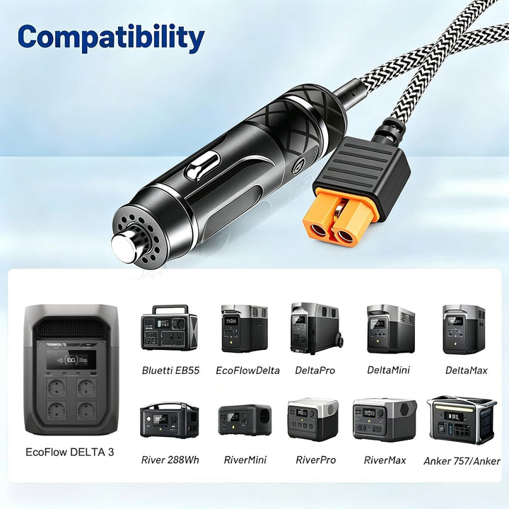 KFD 12V Autoladekabel XT60i XT60 KFZ Ladekabel für ECOFLOW Delta 3 Max Plus tragbare Powerstation De
