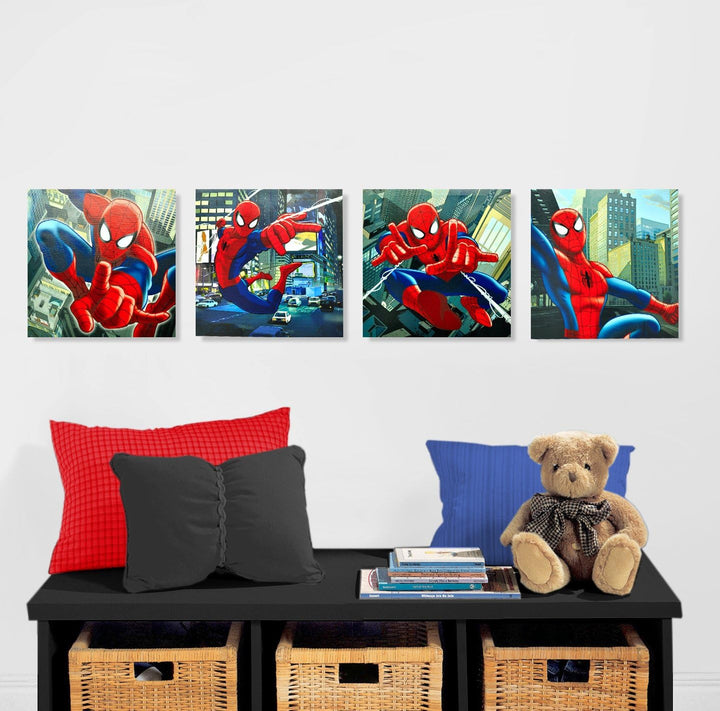 Idea Nuova Marvel Spider-Man Kunstdruck auf Leinwand, 4 Stück
