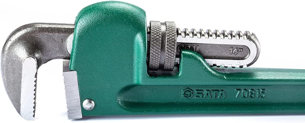 SATA ST70815ST Robuste Rohrzange/Schraubenschlüssel, 356 mm, Grün