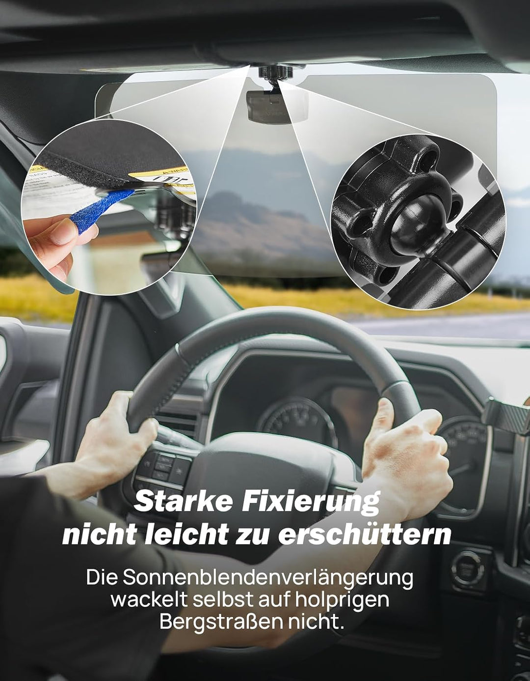 JOYTUTUS Auto Sonnenblende Verlängerung, Frontscheibe-Sonnenschutz, Blend- und UV-Strahlenschutz, Po