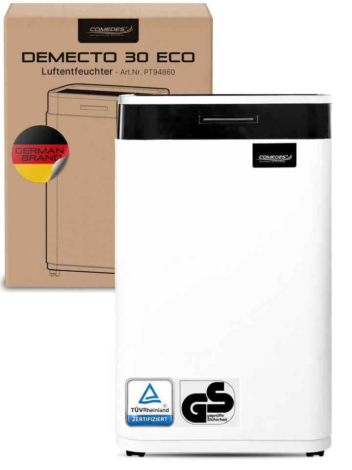 Comedes Demecto 30 eco – Luftentfeuchter Bautrockner (max. 25 Liter / 24h) Geeignet für alle Räume u