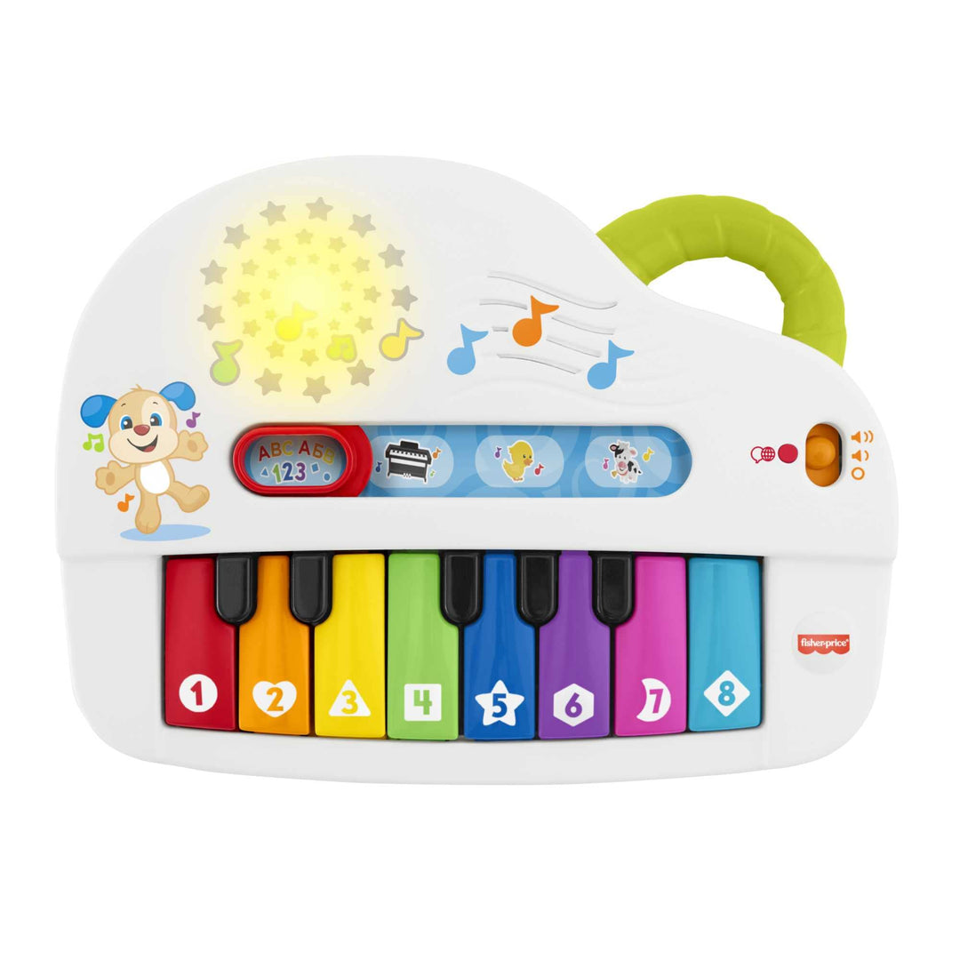 FISHER-PRICE Babys erstes Keyboard - tragbares Spielzeugklavier mit 4 Spielmöglichkeiten, Liedern, L