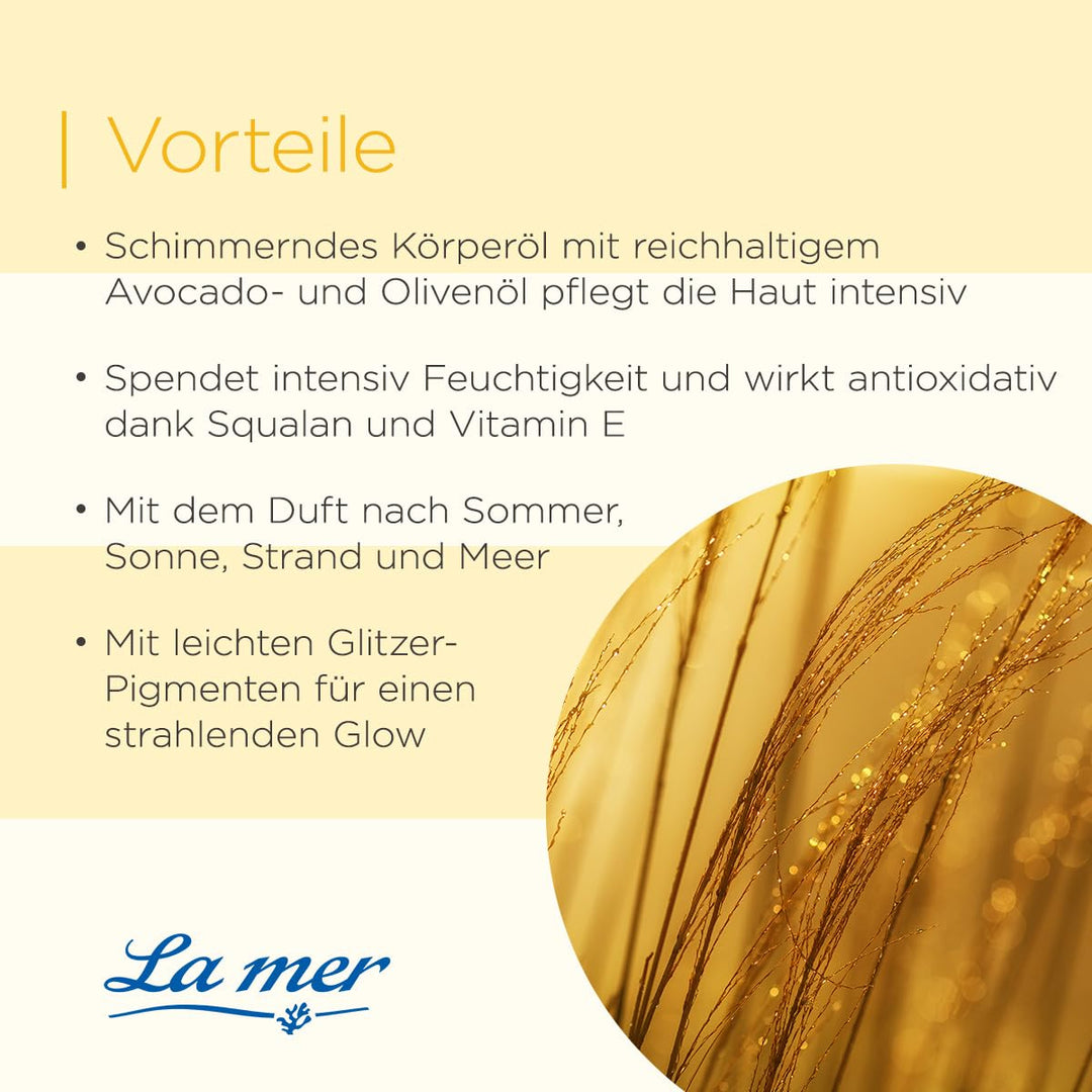 La mer Summer at Sea Glitzeröl - Feuchtigkeitsspendendes Körperöl für den Sommer mit funkelnden Akze