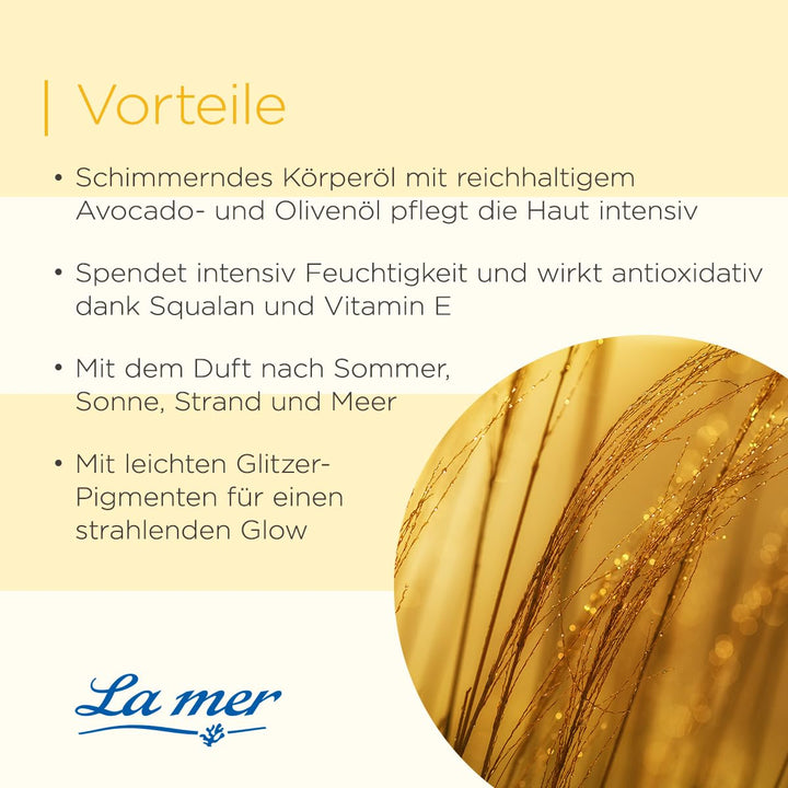 La mer Summer at Sea Glitzeröl - Feuchtigkeitsspendendes Körperöl für den Sommer mit funkelnden Akze