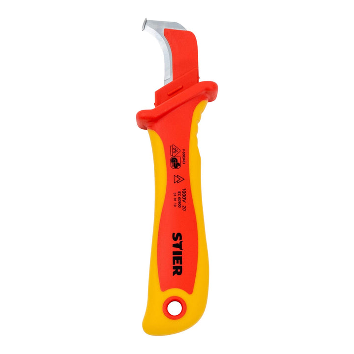 STIER Abmantelungsmesser 180 mm VDE-geprüft, Kabelmesser, Abmantler, geschützte Ausführung, ergonisc