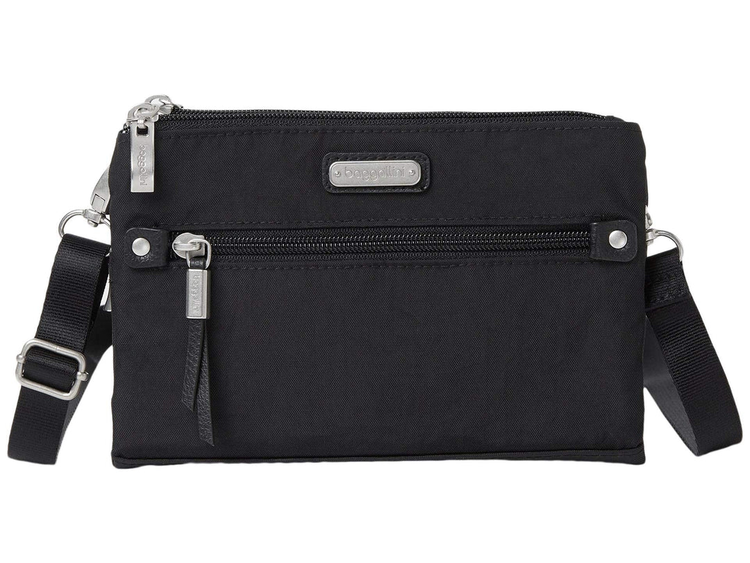 Baggallini Damen New Classic Small Crossbody Bag Subway Umhängetasche klein, Einheitsgrösse Schwarz,