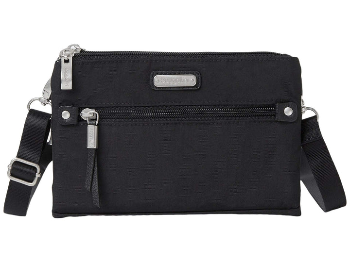 Baggallini Damen New Classic Small Crossbody Bag Subway Umhängetasche klein, Einheitsgrösse Schwarz,