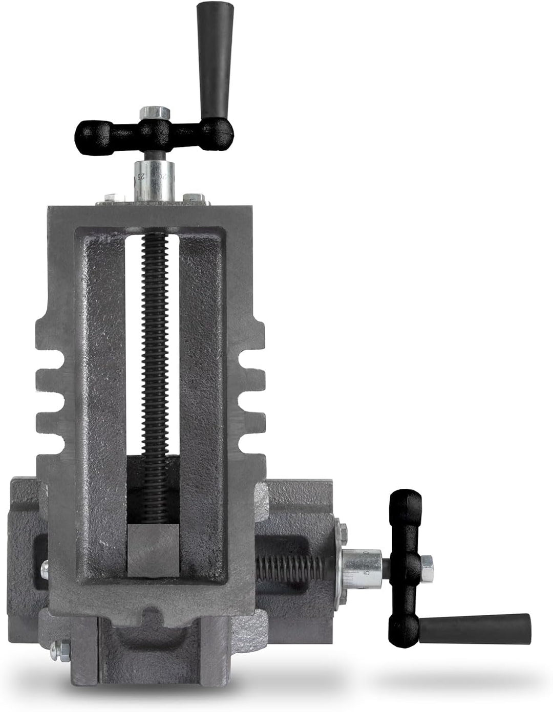 EBERTH Kreuztisch aus Gusseisen und Stahl, Arbeitstisch 85 x 170 mm, Arbeitshöhe 90 mm, 2 Achsen Sch
