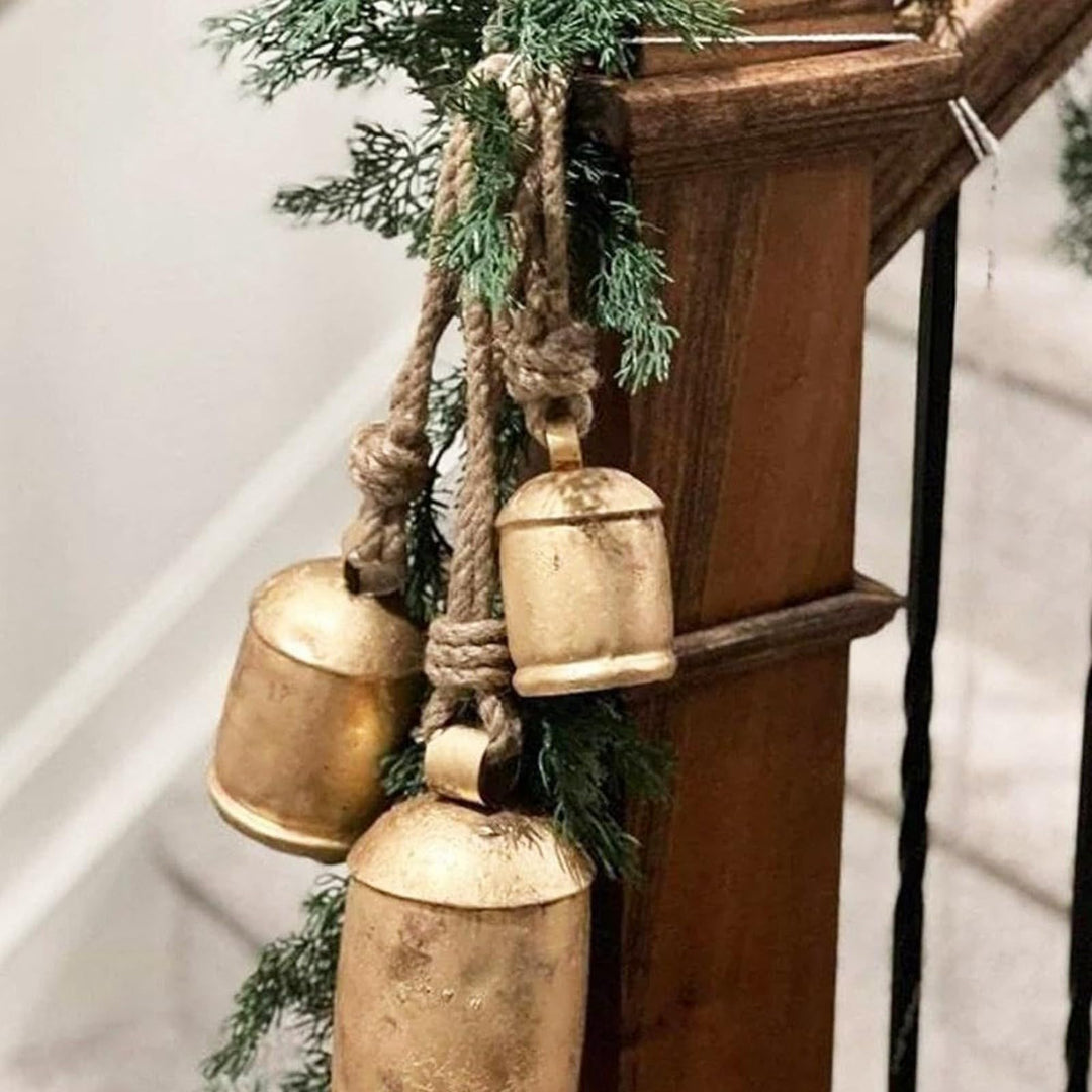 Weihnachtsglöckchen zum Aufhängen XXL gross, Glocken Vintage Glöckchen, rustikal Metallglöckchen, We