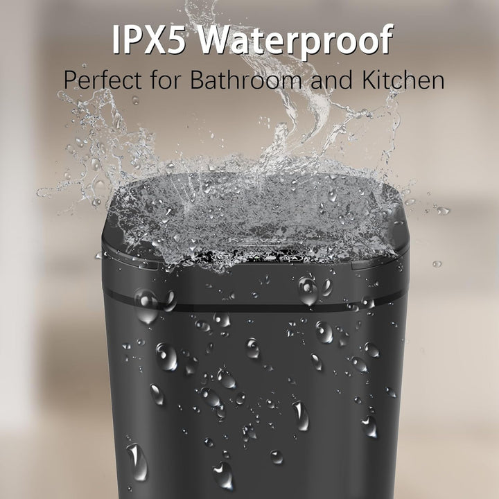 2er Set Mülleimer Bad mit Sensor, 10L Automatischer Mülleimer mit Deckel, Elektrischer Mülleimer für