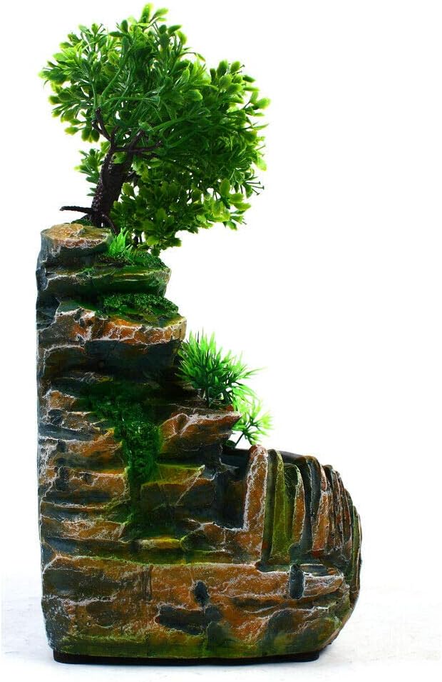 TFCFL Zimmerbrunnen Grüne Pflanze Brunnen Gartenbrunnen Springbrunnen Led Beleuchtung Outdoor Brunne