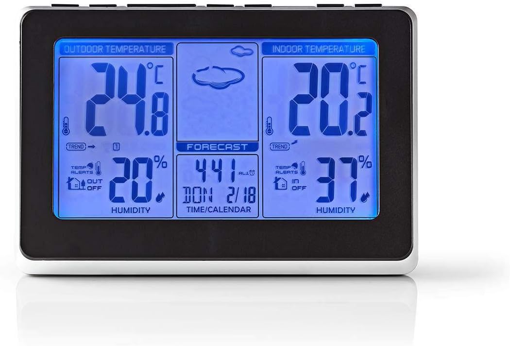 Wetterstation - Innen- und Aussenbereich - Inklusive schnurloser Wettersensor - Wettervorhesage - Ze