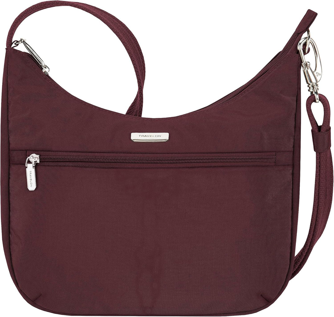 Travelon Unisex Essentials Umhängetasche Compact Crossbody Dunkles Bordeauxrot, Compact Crossbody Du