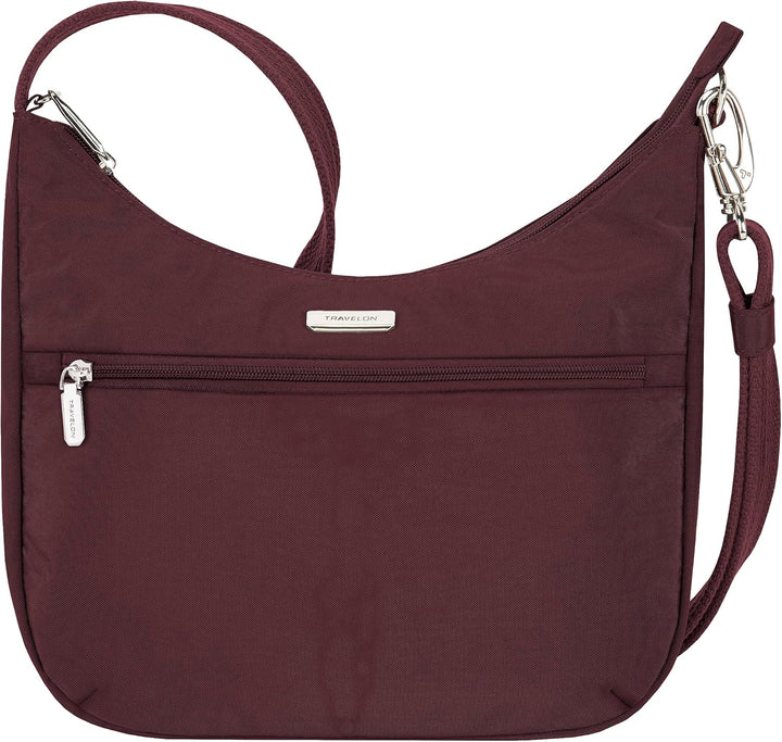 Travelon Unisex Essentials Umhängetasche Compact Crossbody Dunkles Bordeauxrot, Compact Crossbody Du