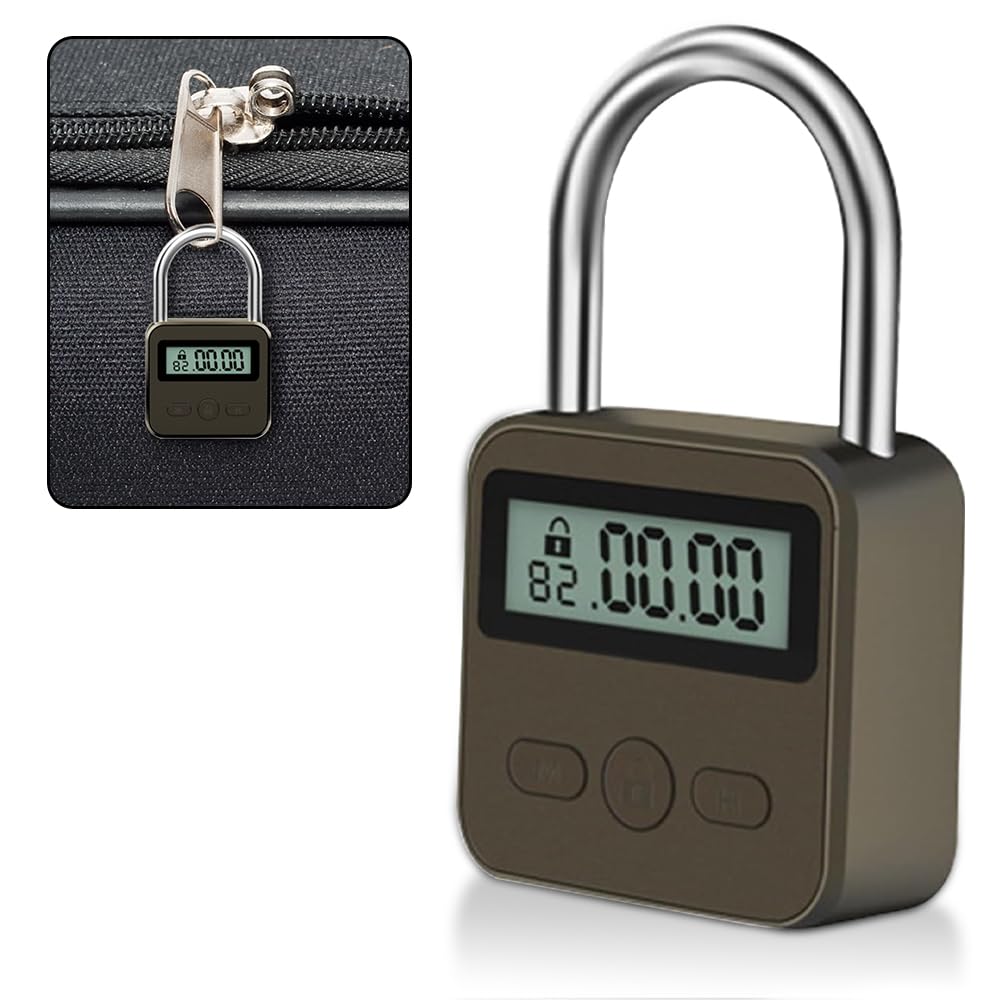 Aoreun Digitale Zeitschloss, Smart Time Lock mit LCD-Display, Wiederaufladbares USB Sicherheits Vorh