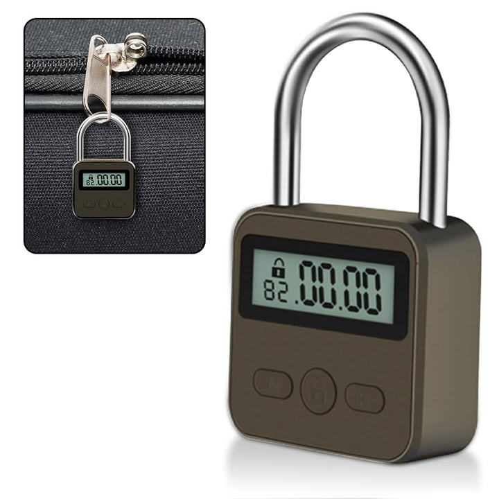 Aoreun Digitale Zeitschloss, Smart Time Lock mit LCD-Display, Wiederaufladbares USB Sicherheits Vorh