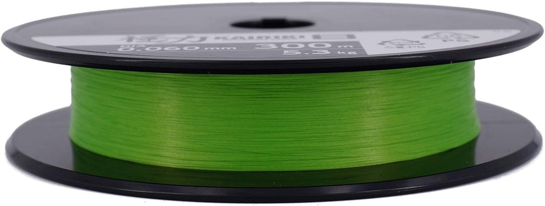 Shimano Kairiki 8, 300 Meter, grüne Mantis, geflochtene Angelschnur, 59WPLA68R0 0.06mm / 5.3kg, 300m