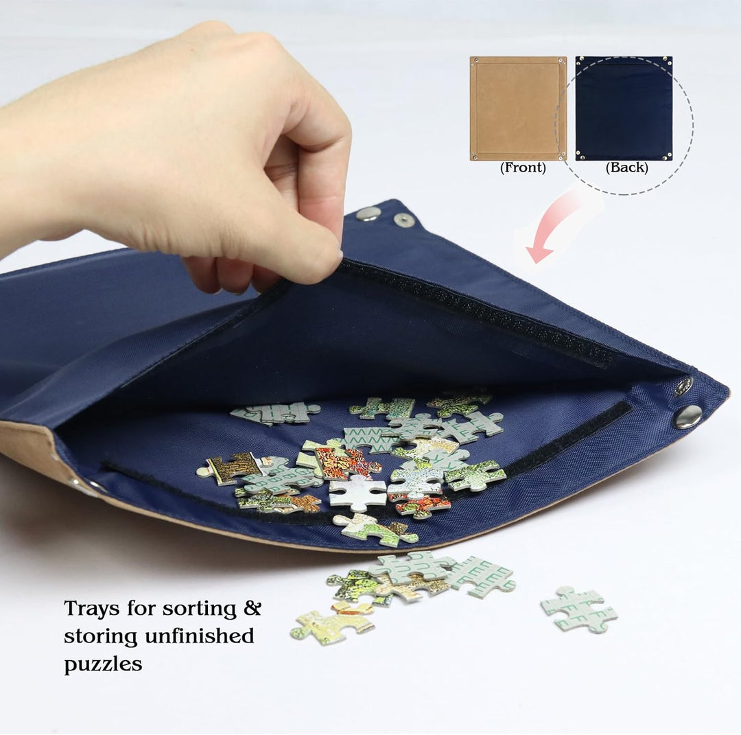 LAVIEVERT Oxford Stoff Puzzle Brett mit Etui, tragbare Puzzle Aufbewahrung für bis zu 1.500 Teile –