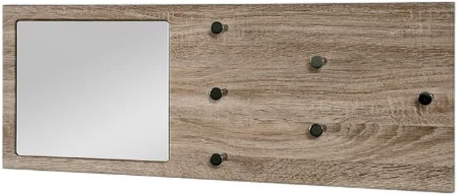 HAKU Möbel Wandgarderobe, MDF, eiche trüffel-chrom, B 30 x T 6 x H 80 cm 80 x 6 x 30 cm Eiche Trüffe