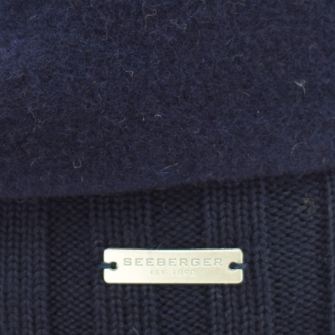 Seeberger Baske mit Strickbund aus Schurwolle - Marine (60) - One Size