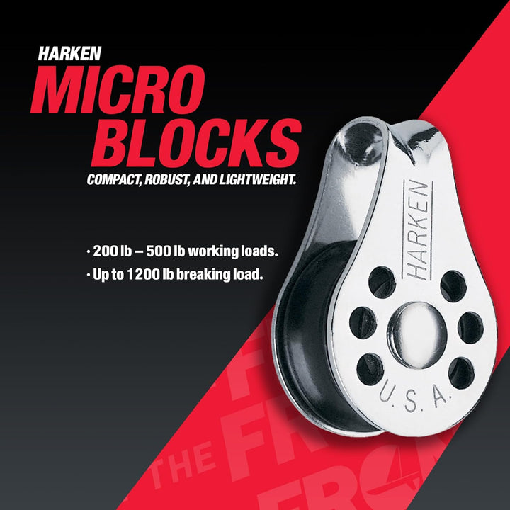 HARKEN 22 mm Fiddle Micro Block mit V-Jam Becket [245] 22mm Sheave Geige mit Becket und Klampe, 22mm