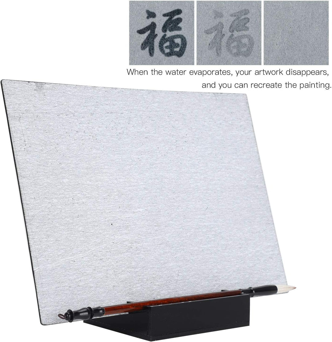 Buddha Board Wasser-Schreibset – 300 X 215 Mm Grosser Zeichenblock mit Pinsel und Wasserbehälter Zum