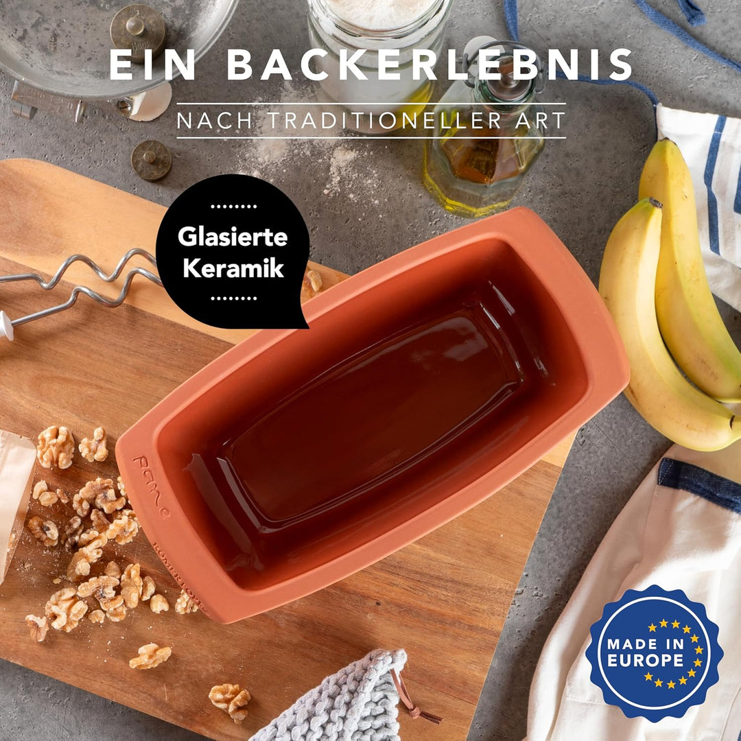 RÖMERTOPF Brotbackform aus Keramik Kastenform für 1Kg Backgut 31,5cm Brottopf zum Backen von Brot &